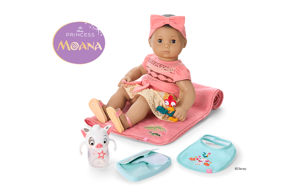 Gif of Bitty Baby x Disney Dolls