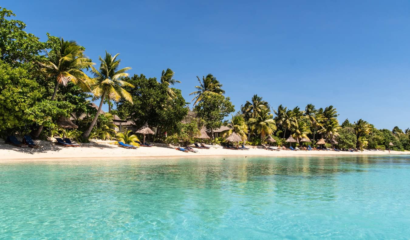 A white sand beach in the Yasawa Islands in Fiji