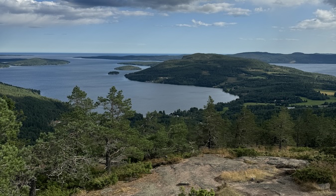 The view overlooking northern sweden on a bright and sunny summer day