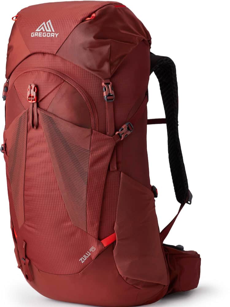 A redGregory Zulu 45L backpack