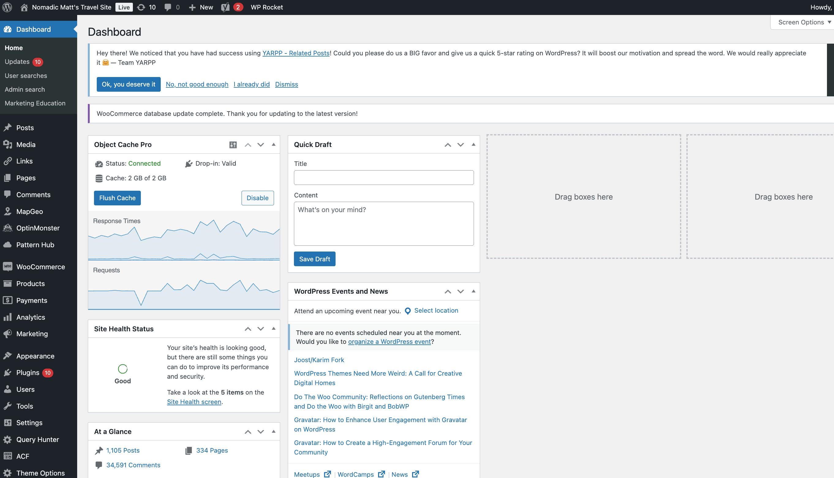 WordPress Admin Dashboard